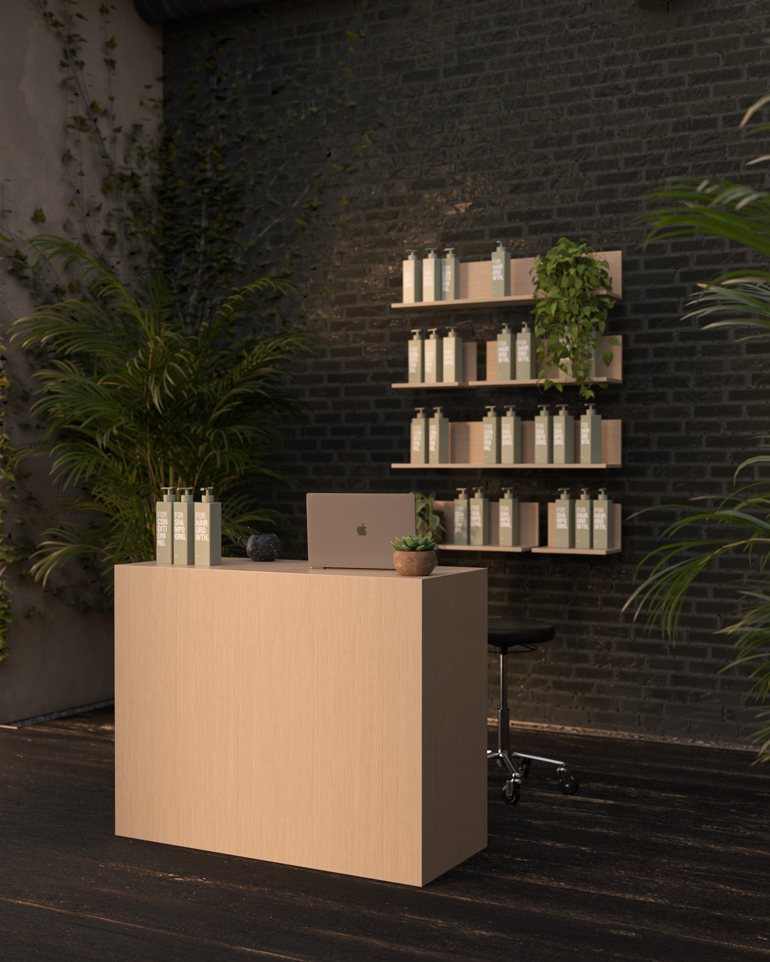 Welcome - Receptiebalie in eikenpatroon - 110cm